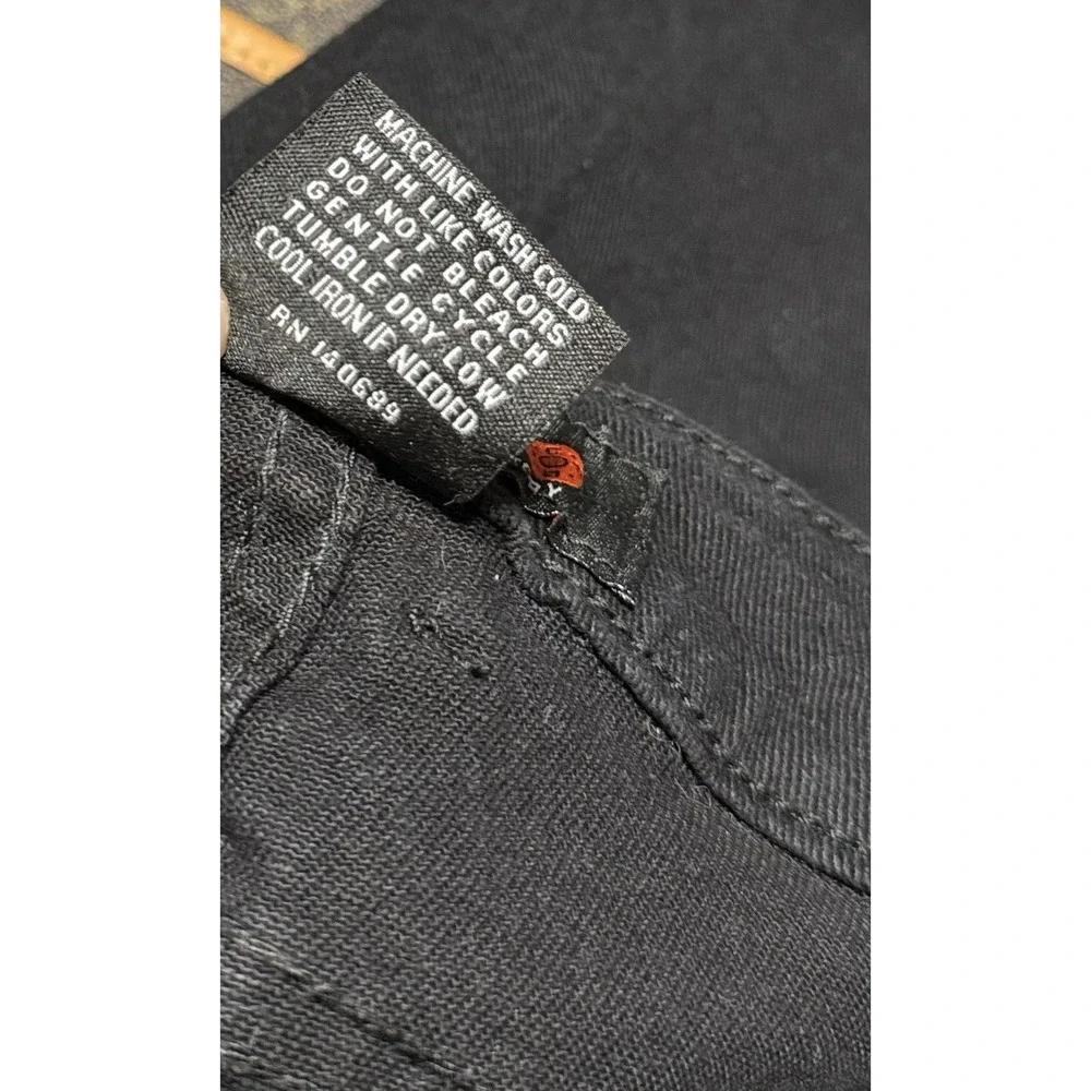 Copper Rivet Slim Fit Jeans Men's Size 34x32 Black Distressed Stretch Streetwear